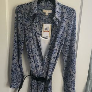 Michael Kors silk maxi shirt dress